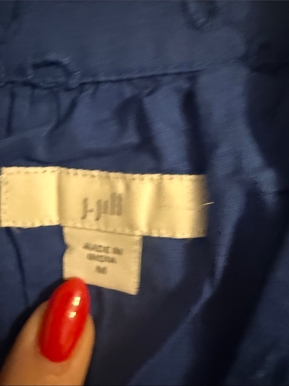 J. Jill Royal Blue Eyelet Midi Dress medium 100% cotton - Picture 3 of 8